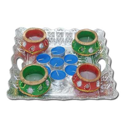 "Diwali Candles Tray - code 02 - Click here to View more details about this Product